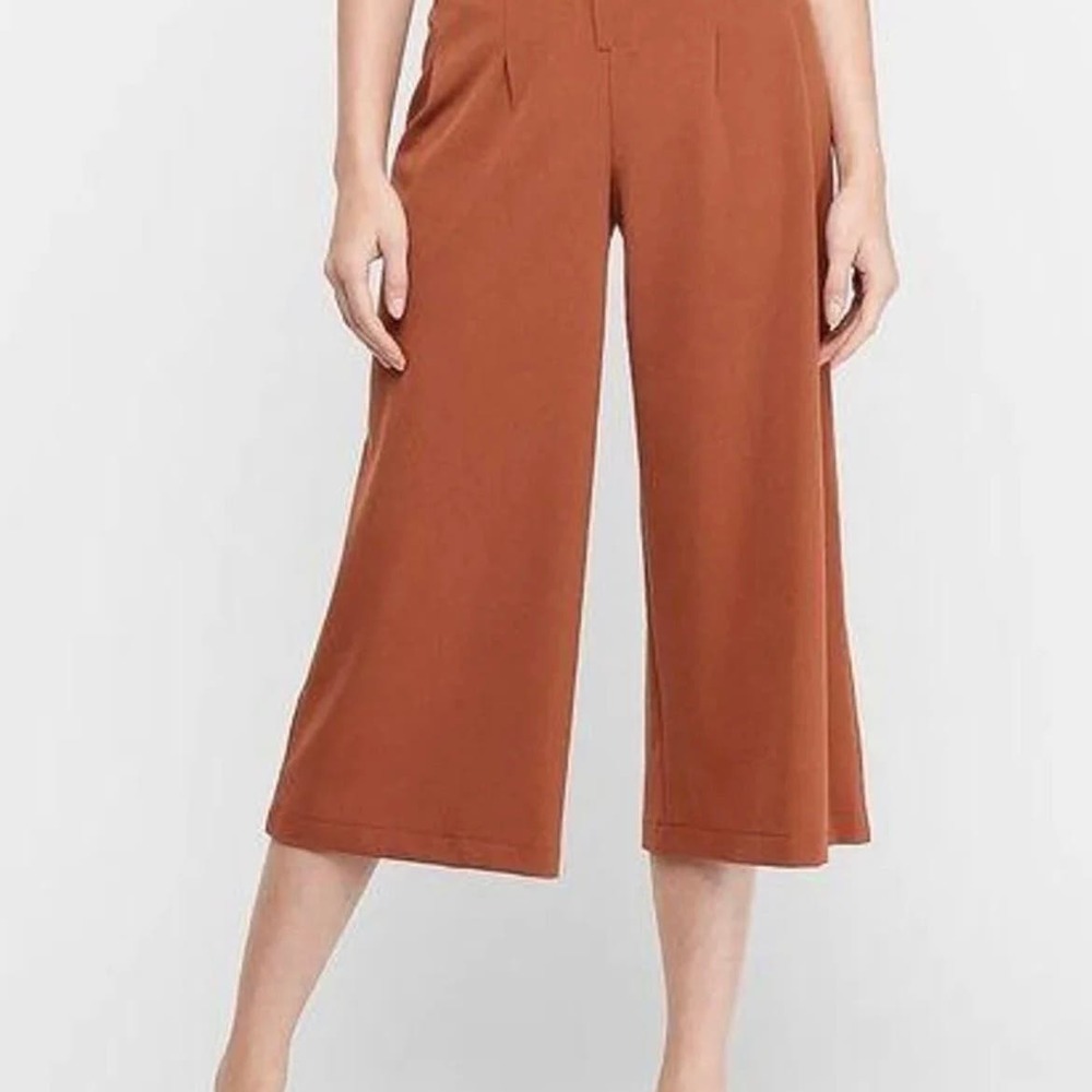 Express Highrise Minimalist Earth Tone High-Rise Culotte Pants Size 12